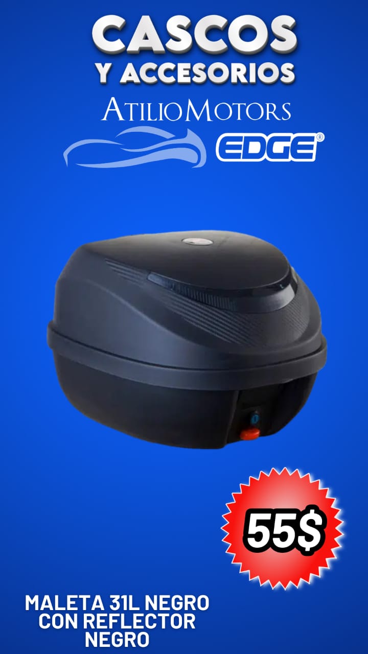 maleta 31l negro con reflector negro edge maleta 31l negro con reflector negro edge
